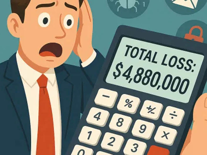 Loss amount on the calculator display