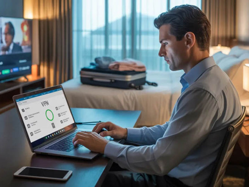 A man looking at a laptop